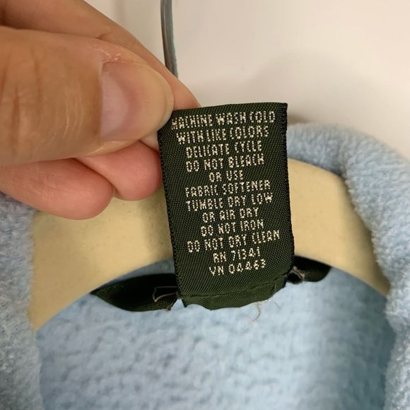 VTG L.L. BEAN Light Blue Fleece Teddy Bear Jacket Sz M - Picture 7 of 7